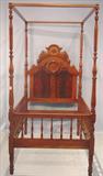 140 - Child's, Walnut, Victorian Full Tester Bed with turned posts, ca. 1865