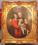 364 - 19th Century, Oil on Canvas, Family Scene by J. Hayes, 4.5ft. x 5.5ft.