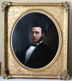 393 - 19th Century, Oil on Canvas of Gentleman, signed D.K. Howell, dated 1872