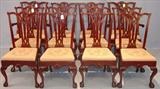 406 - Set of 12, 19th Century, Mahogany, Chippendale Dining Chairs
