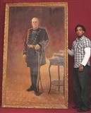 455 - Early 20th Century, Oil on Canvas of military General, 7ft. 9in. tall, 4ft. 9in. wide, artist signed, dated 1918