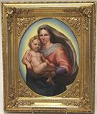 457 - 19th Century, Painting on porcelain of Madonna & Child, 10x13in., signed C.S. #10