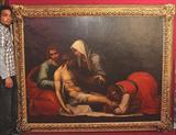 480 - 19th Century, Oil on Canvas, Lamentations of Mary, 6ft. tall, 7.5in. wide
