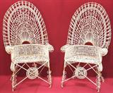 493 - Large, Pair of 19th Century, Iron Wire Chairs