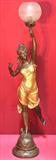 495 - Monumental, 19th Century, Landing Lamp, titled L'ECLAIT with French foundry stamp