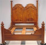 725 - Rosewood, Queen-size, 4 Poster Bed, 78in. tall, 60.5in. wide, 77in. long, attr. to C. Lee