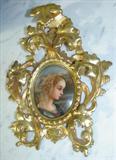 476 - Miniature, Painting on porcelain of young blonde