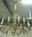 524 - Early, Bronze Chandelier