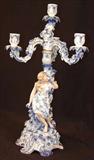 42 - Meissen Figural Candelabra, 20in. T, 10in. W