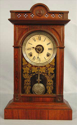 52 - Seth Thomas Rome Clock, rosewood, 21in. T, 12in. W