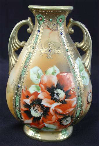 88 - Two Handled Vase signed Nippon, 8in. T, 5in. W