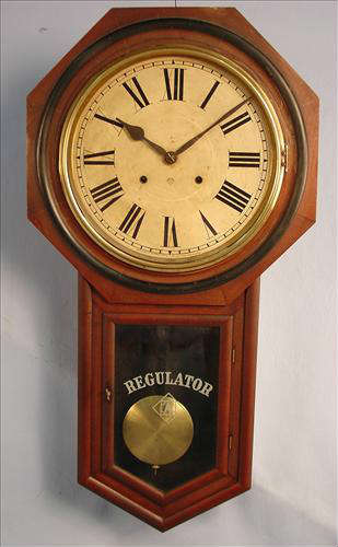 142 - Ansonia Regulator A Clock, 32in. T, 17in.