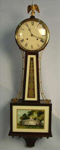 143 - New Haven Banjo Clock, 41in. T, 12in. W