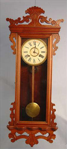 144 - Ansonia Queen Mary Clock, 42in. T, 17in. W