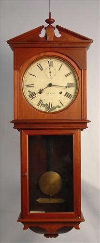 136 - Seth Thomas Umbria Mahogany 15 Day Clock, 42in. T, 15in. W