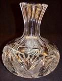 169 - Cut Glass Carafe Pin Wheel cut, 8in. T, 7in. Dia.