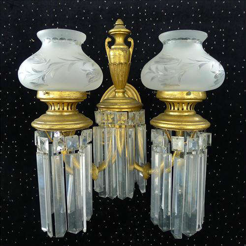 290 - Set of 6 Nineteenth Century Astral Gas Wall Sconces, matching the gasolier # 289, by Caldwell for the historic home daybreak, 16in. T, 15in. W.