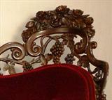 305 - Rare Rosewood Recamier by J.H. Belter, Fountain Elms Pattern, mint condition, laminated, 6ft L, 4ft. T, ca. 1850.