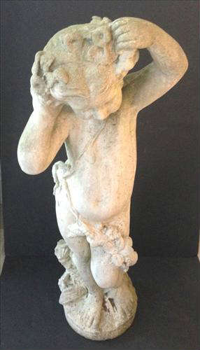 327 - Fine Early to Mid 19th Century Marble Figure, 3ft. 2in . T, 17in. W, cupid with hand on his head.