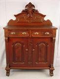 425 - Walnut Victorian Jelly Cupboard with carved back splash, 68in. T, 46in. W, 20in. D.