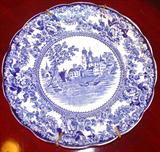 116 - Set of 4, Flow Blue Plates, signed TOCO, Colonial Pottery, England