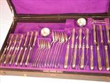 122 - 40-pc., Set of Coin Silver Flatware in original box