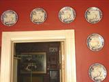 126 - Set of 6, Flow Blue Plates, Indian Scroll pattern