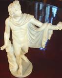 134 - Marble Figure of Greek Philosopher, 14in. tall