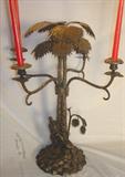 159 - Bronze Candelabra with deer figure and palm tree