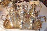 191 - 7-pc., Silver-plate Tea Service with footed tray