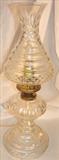 200 - Old, Leaded Crystal, Oil Lamp