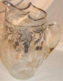 201 - Silver-overlay Water Pitcher with grape leaves