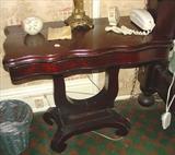 210 - Mahogany, Empire, Fold-top Games Table with lyre base