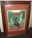 211 - Pastel on Board, of Doberman Pincher, signed Dan Glen, 1988