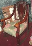 213 - Mahogany, Empire, Rocking Chair with dolphin-carved back, possibly Quervelle