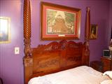 214 - Federal, Four Poster, Mahogany Queen-sized Bed with acanthus-carved & twisted columns