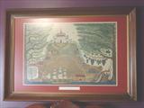 215 - Framed print of early American Plantation