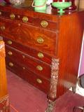 221 - Federal, Mahogany, 7-drawer Chest with original brass, beehive motif pulls