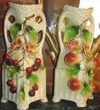 224 - Pair of Austrian Vases with applied fruit