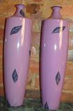 225 - Pair of Purple Vases with leaves