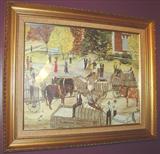 227 - Contemporary Print of Cotton Bales, signed J.W. Morgan