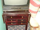 301 - Mahogany, Drop leaf, Work table with 5 drawers