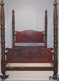 1010 - Mahogany, Acanthus-carved, 4-poster, Plantation Bed, 83in. tall