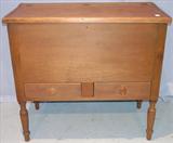 1001 - Poplar, Primitive Sugar Chest with wine compartment, 37in. tall, 39in. long, 20in. deep