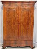 1003 - Flamed Mahogany, Empire, 2-door Wardrobe with 2 drawers in bottom