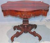1008 - Mahogany, Victorian, Turtle top Parlor Table, 36in. long