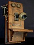 232 - Oak wall telephone, ca. 1910
