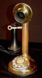 233 - Solid brass stick telephone, ca. 1920