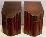 241 - Matched pair of period mahogany knife boxes with original interior., ca. 1810.