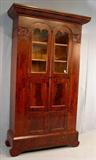 261 - Very rare period mahogany empire wall cupboard, rounded top doors, 8ft 2in. T, 5ft. 7in. W, 21in. D, ca. 1840